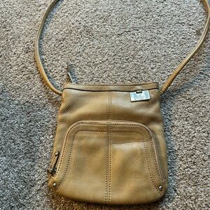 Tignanello Tan Leather Crossbody Bag